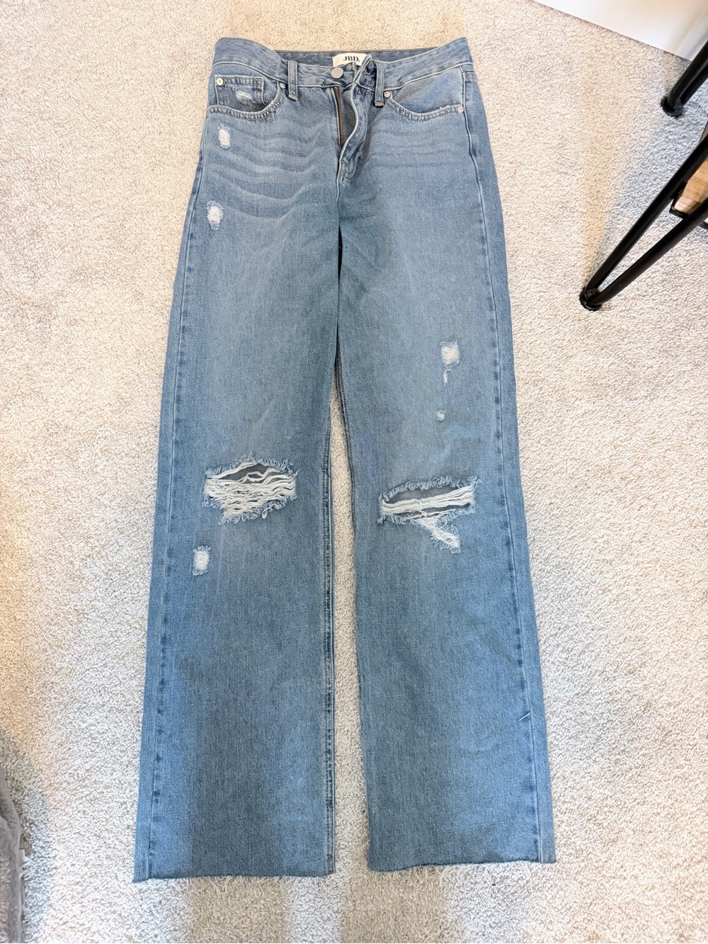 JBD Light Blue Distressed Wide-Leg Women's Jeans